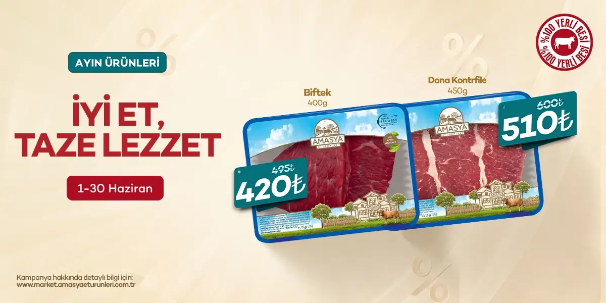 Biftek 400g ve Dana Kontrfile 450g %15 İndirimli