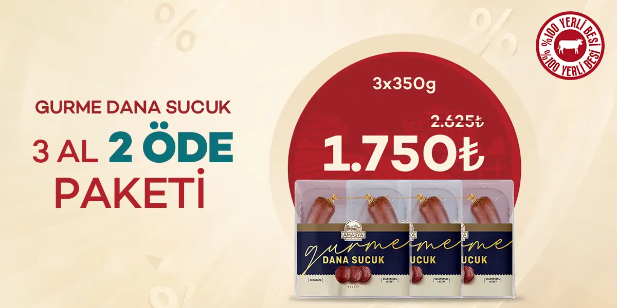 Gurme Dana Sucuk Paketi 3 Al 2 Öde! %33 İndirimli