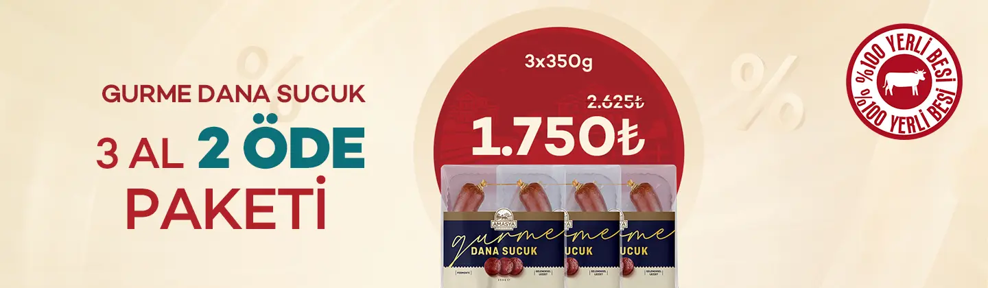 Gurme Dana Sucuk Paketi 3 Al 2 Öde! %33 İndirimli