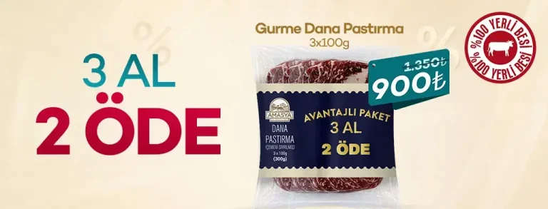 Çemensiz Gurme Dana Pastırma Paketi 3 Al 2 Öde!