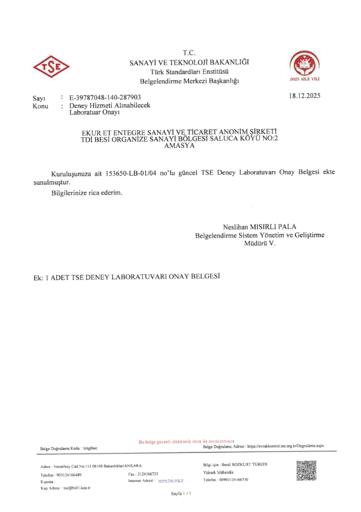 ISO 17025 Sertifikası