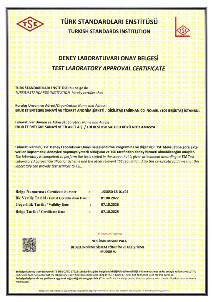 ISO 17025 Sertifikası