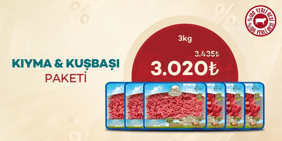 Kıyma & Kuşbaşı Paketi 3kg %12 İndirimli