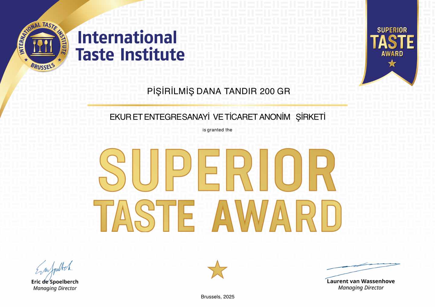 Superior Taste Award Lezzet Ödülü