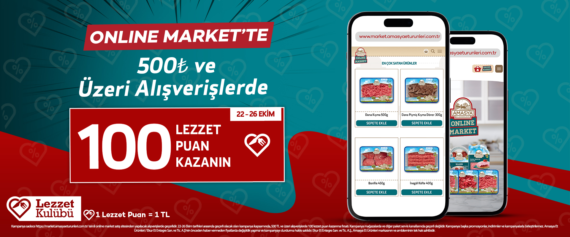 500 TL Ve Üzeri Alışverişlerde 100 TL değerinde Lezzet Puan Kazanın!