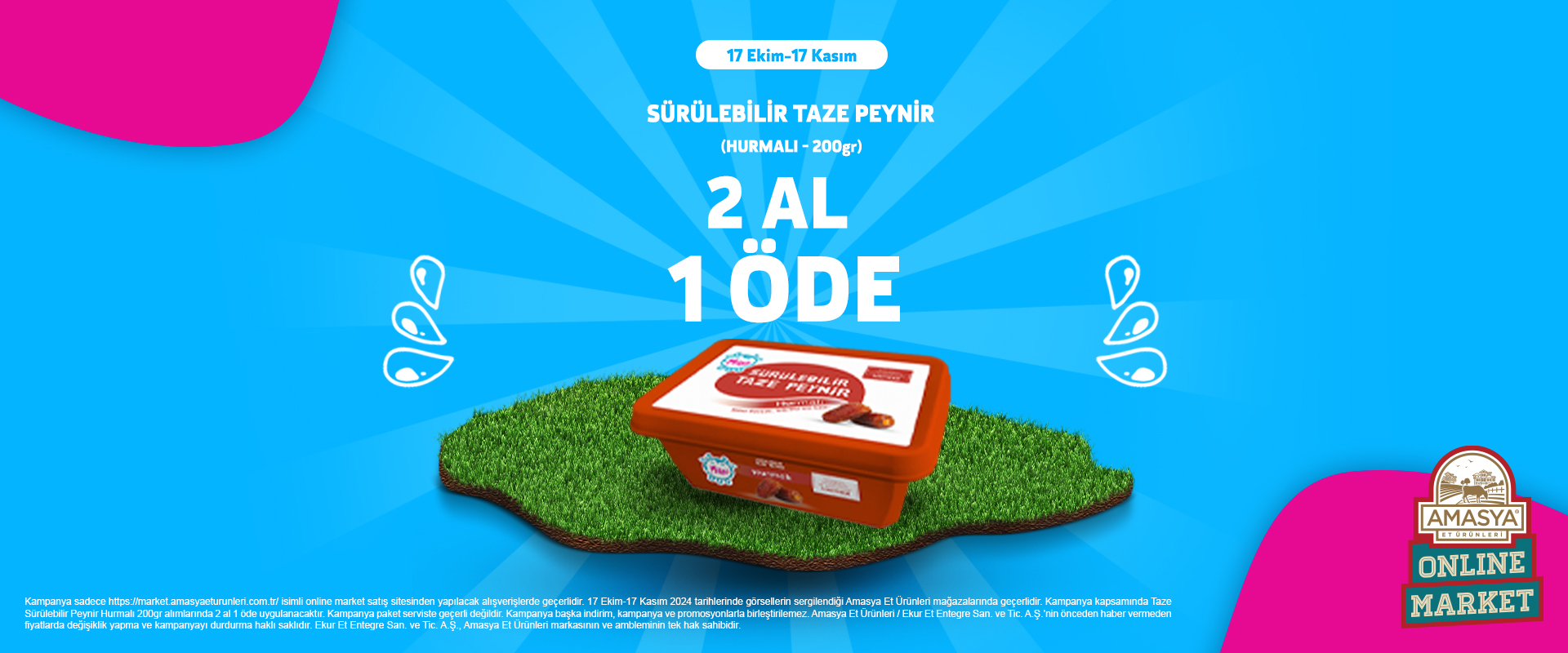 Taze Sürülebilir Peynir Hurmalı 200gr alımlarında 2 al 1 öde