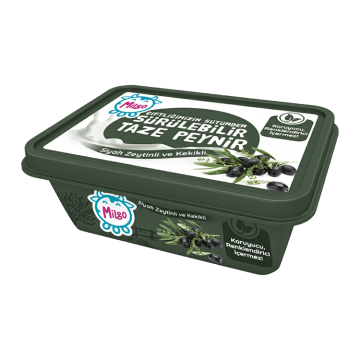Milgo Sürülebilir Taze Peynir Siyah Zeytinli & Kekikli 180g