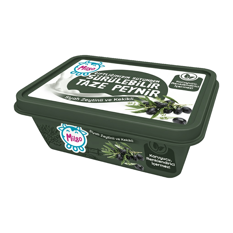 Milgo Sürülebilir Taze Peynir Siyah Zeytinli & Kekikli 180g