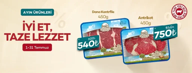 Antrikot 450g ve Dana Kontrfile 450g %10 İndirimli
