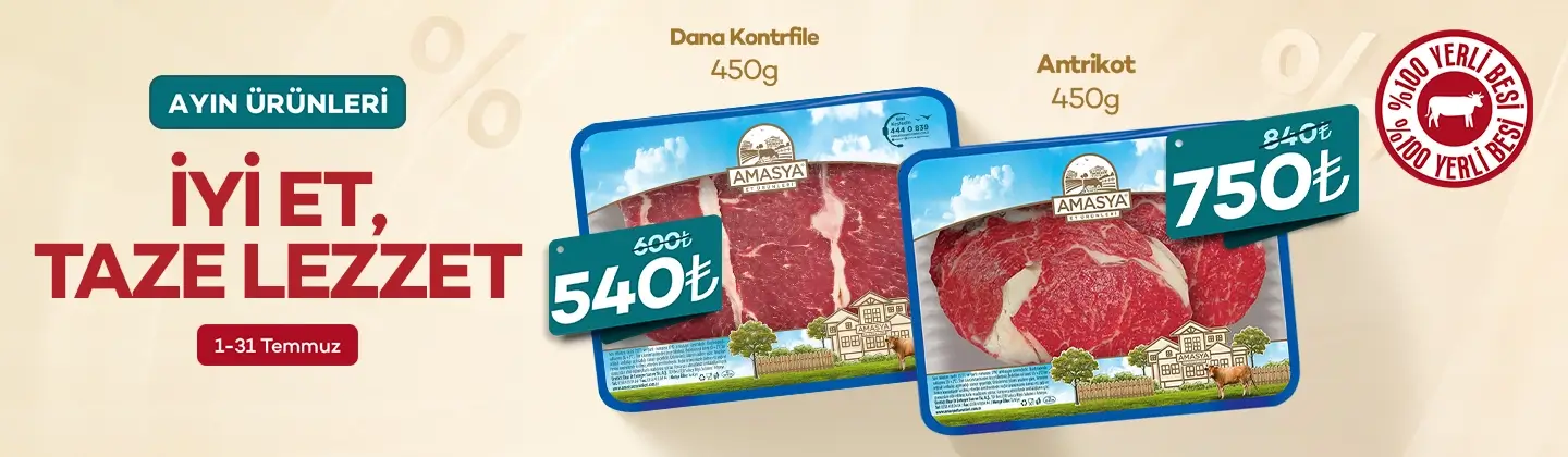 Antrikot 450g ve Dana Kontrfile 450g %10 İndirimli