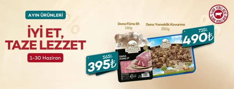 Dana Füme Et 130g ve Dana Yemeklik Kavurma 250g %30 İndirimli