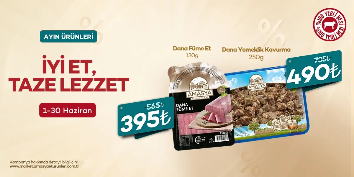 Dana Füme Et 130g ve Dana Yemeklik Kavurma 250g %30 İndirimli