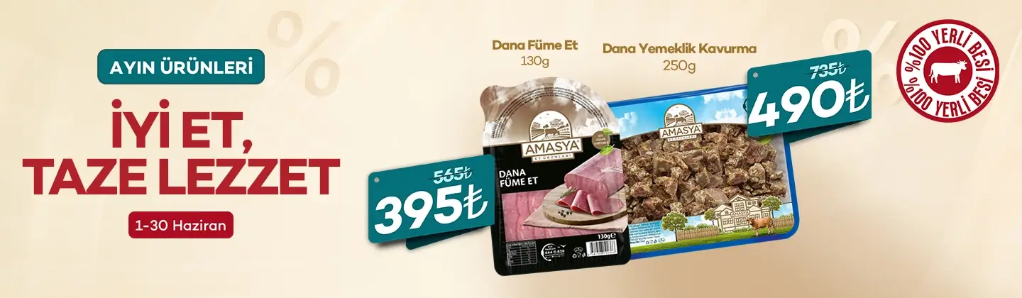 Dana Füme Et 130g ve Dana Yemeklik Kavurma 250g %30 İndirimli