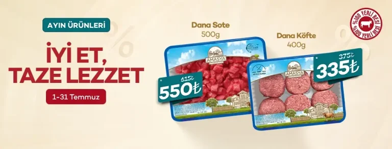 Dana Sote 500g ve Dana Köfte (Anne Köftesi Tadında) 400g %10 İndirimli 