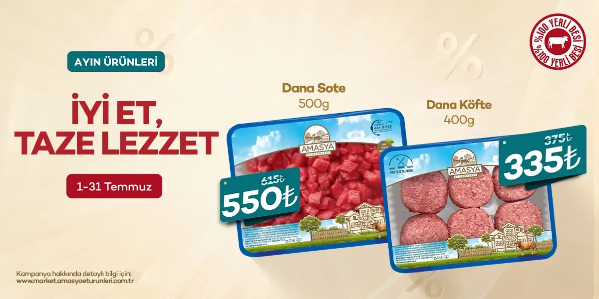 Dana Sote 500g ve Dana Köfte (Anne Köftesi Tadında) 400g %10 İndirimli