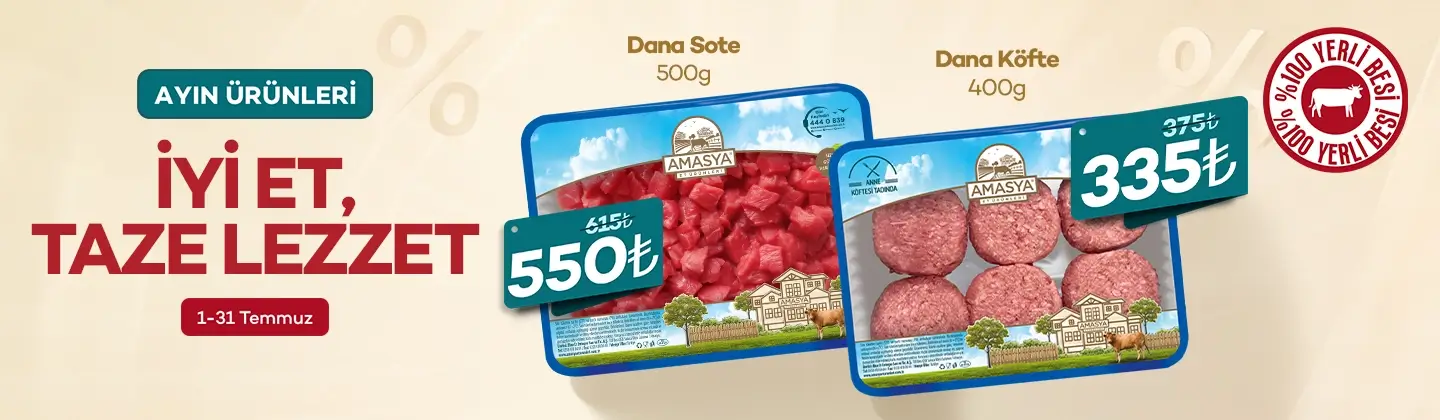 Dana Sote 500g ve Dana Köfte (Anne Köftesi Tadında) 400g %10 İndirimli