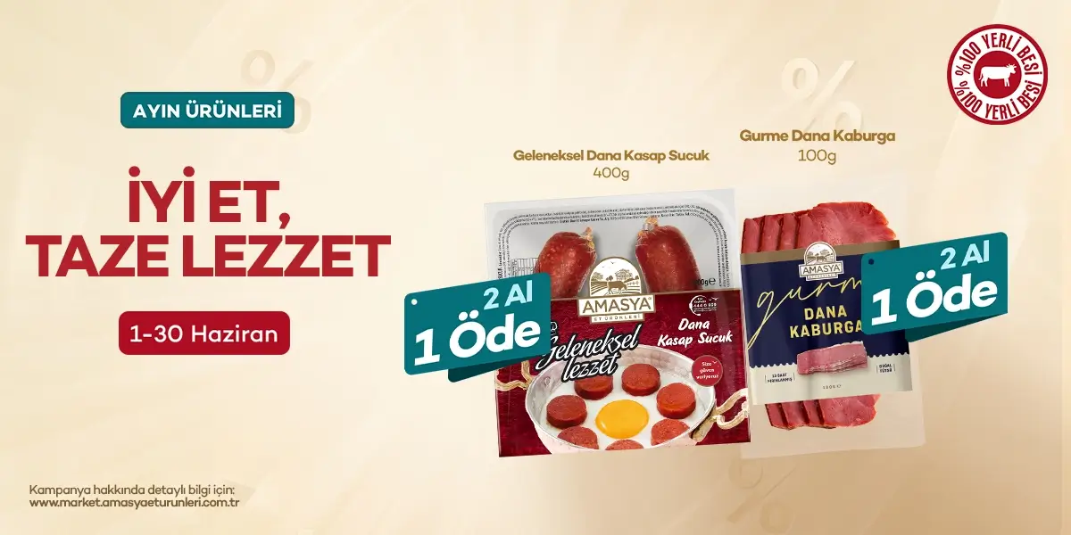 Gurme Dana Kaburga ve Geleneksel Dana Kasap Sucuk 1 Alana 1 Bedava