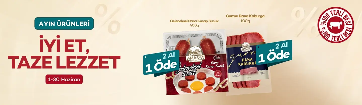 Gurme Dana Kaburga ve Geleneksel Dana Kasap Sucuk 1 Alana 1 Bedava