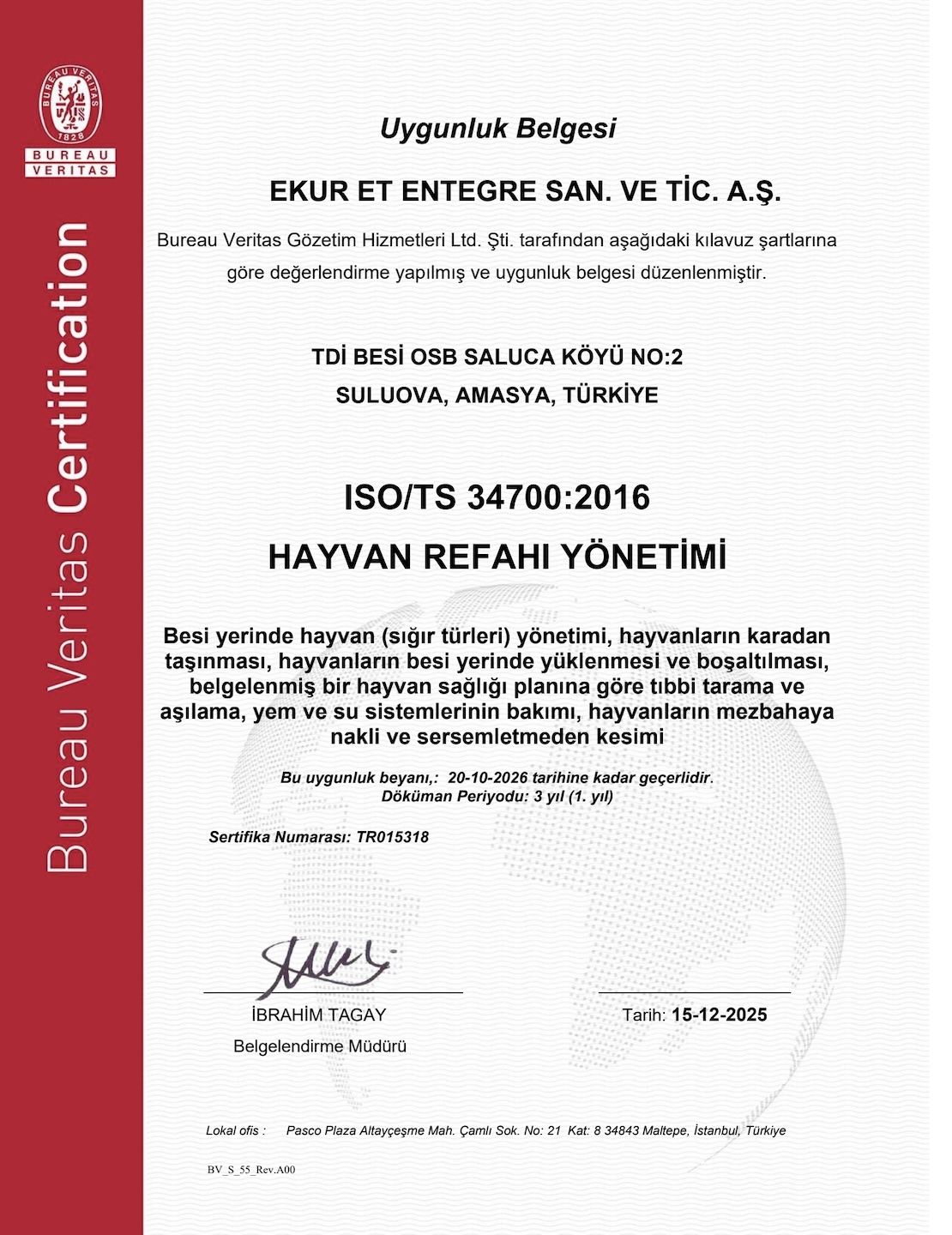 ISO/TS 34700 Hayvan Refahı Sertifikası