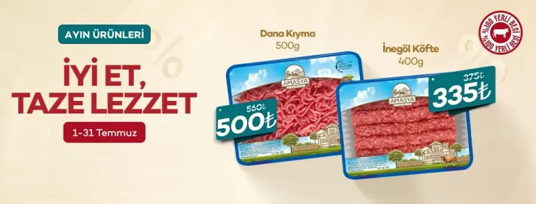 İnegöl Köfte 400g ve Dana Kıyma 500g %10 İndirimli