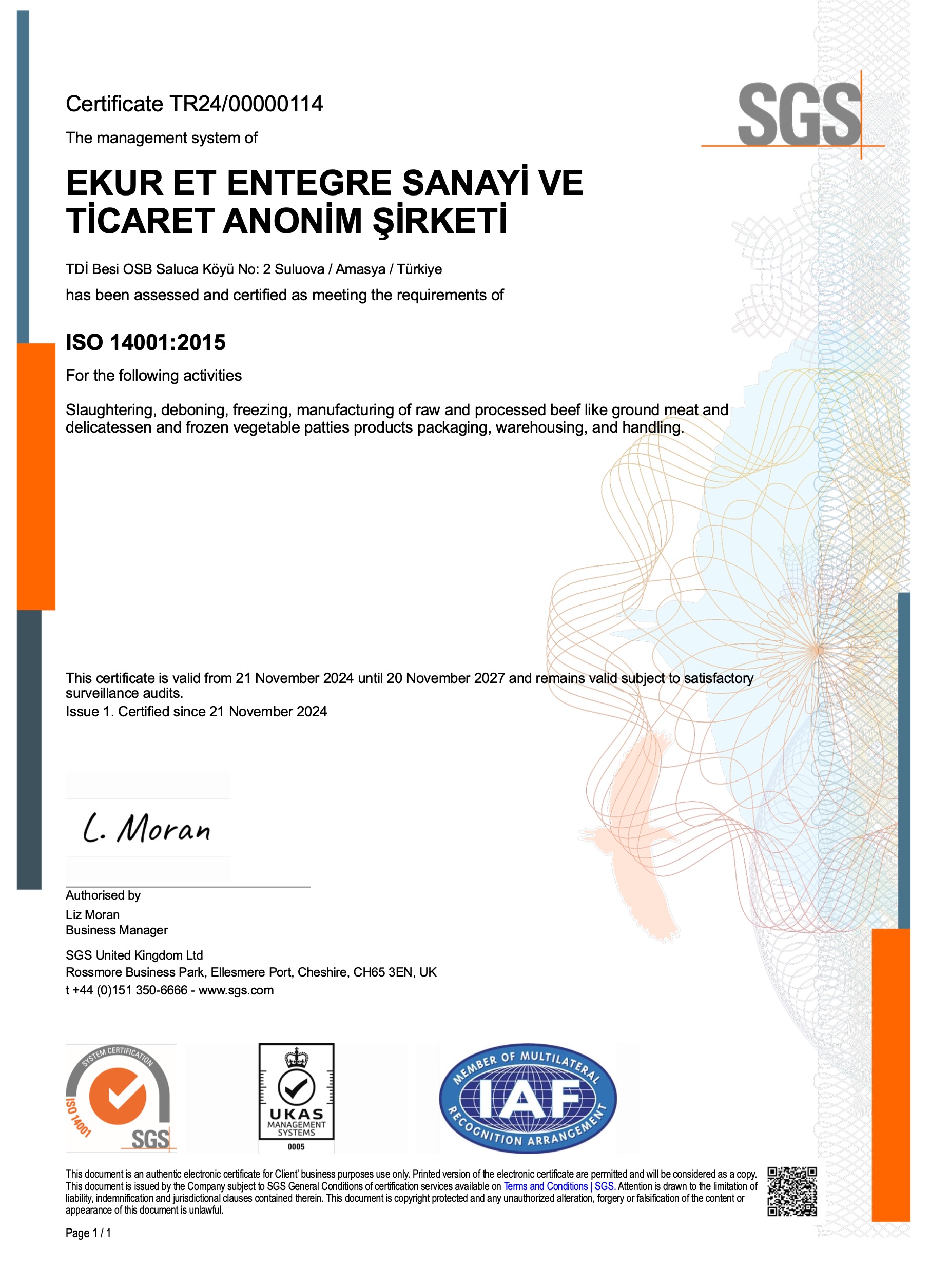 ISO 14001 SERTİFİKASI