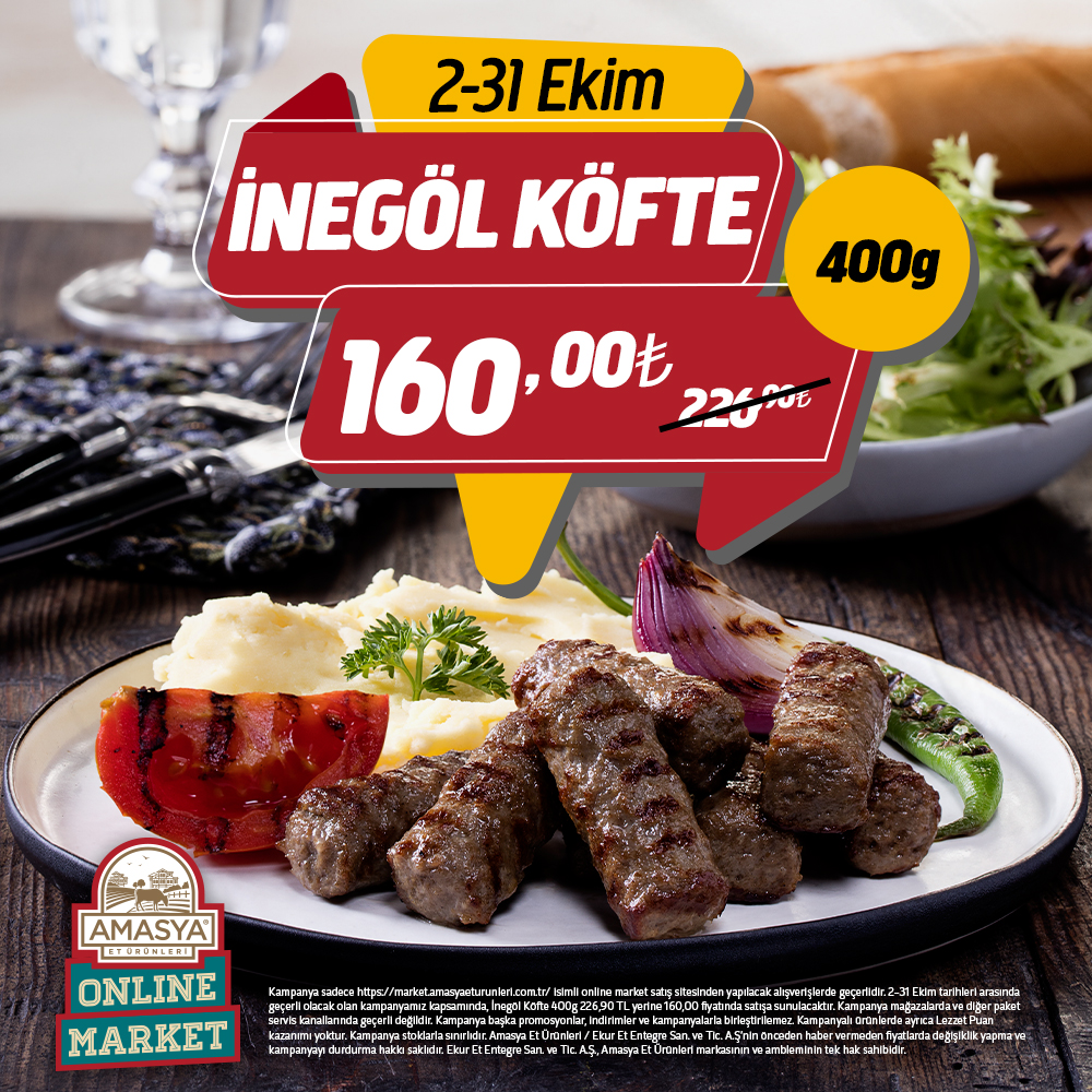 İnegöl Köfte 400g 226,90 TL yerine 160,00 TL