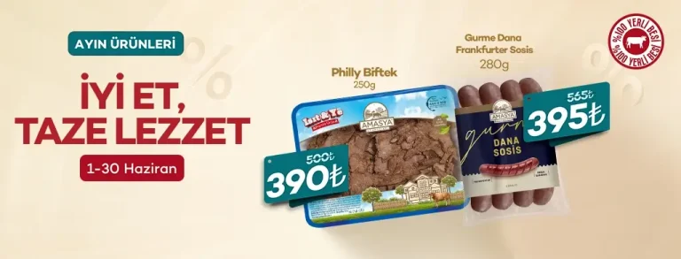 Philly Biftek 250g %22 ve Gurme Dana Frankfurter Sosis 280g %30 İndirimli