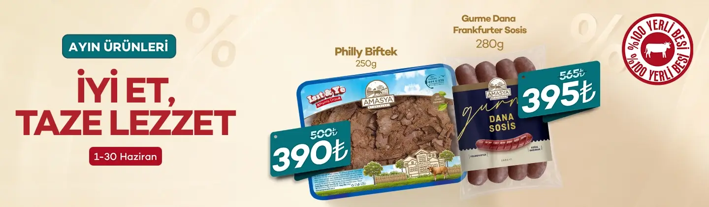 Philly Biftek 250g %22 ve Gurme Dana Frankfurter Sosis 280g %30 İndirimli